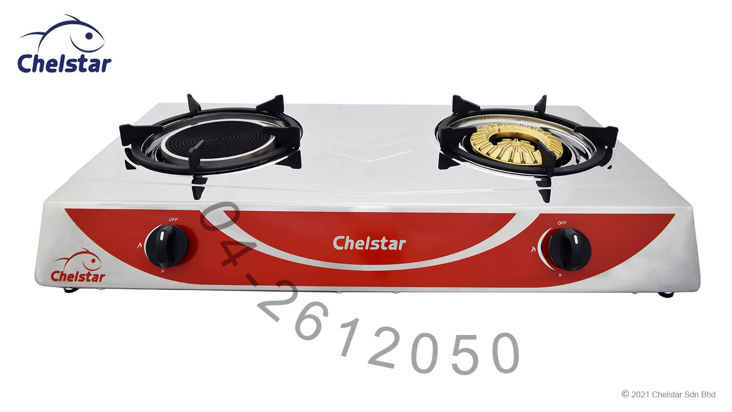 Chelstar Stainless Steel Double Burner Table Top Stove / Gas Cooker